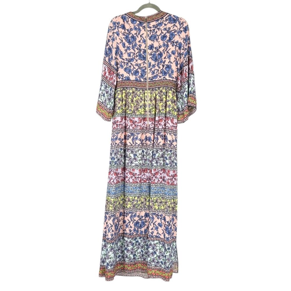 Alice + Olivia Lena Embroidered Floral Kimono Maxi Dress - Picture 3 of 11